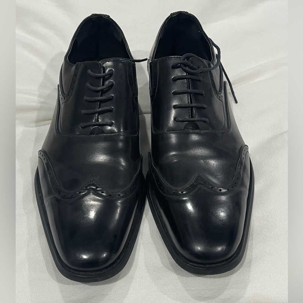 Classic Black Leather Men's Dress Shoes